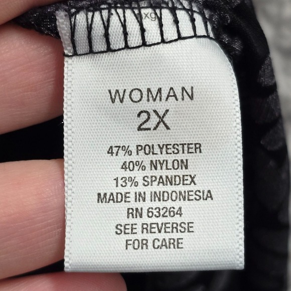 Roz & Ali Women Velvet Burnout Blouse Size 2X Purple 3/4 Sleeve Whimsical Witchy - Picture 6 of 12